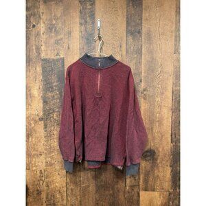 Robert Graham 1/2 Zip Up Sweater Red XL